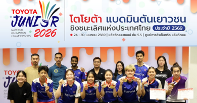 สรุปผลงานนักกีฬา รายการ โตโยต้า เยาวชนชิงชนะเลิศแห่งประเทศไทย ประจำปี 2569